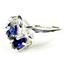 Sterling Silver Ladies Ring, Created Blue Sapphire, SR016
