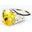 SR057, Golden Yellow CZ, 925 Sterling Silver Ring