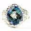 925 Sterling Silver Ladies Filigree Ring, Neptune Garden Topaz, SR114