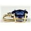 P022, Created Blue Sapphire 14K Gold Pendant