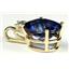 P022, Created Blue Sapphire 14K Gold Pendant