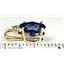 P022, Created Blue Sapphire 14K Gold Pendant