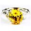 Golden Yellow CZ, 925 Sterling Silver Ring, SR154
