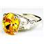 Golden Yellow CZ, 925 Sterling Silver Ring, SR154