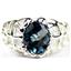 925 Sterling Silver Men's Nugget Ring, London Blue Topaz, SR168
