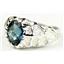 925 Sterling Silver Men's Nugget Ring, London Blue Topaz, SR168