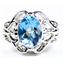 SR169, Swiss Blue Topaz, 925 Sterling Silver Ring