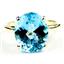 10K, 14K or 18K Gold Ladies Ring, Swiss Blue Topaz, R055