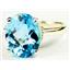 10K, 14K or 18K Gold Ladies Ring, Swiss Blue Topaz, R055