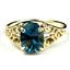 10K, 14K or 18K Gold Ladies Ring, Concave Cut London Blue Topaz, R005