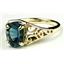 10K, 14K or 18K Gold Ladies Ring, Concave Cut London Blue Topaz, R005