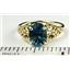 10K, 14K or 18K Gold Ladies Ring, Concave Cut London Blue Topaz, R005