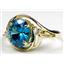 10K, 14K or 18K Gold Ladies Ring, Swiss Blue CZ, R021