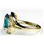 10K, 14K or 18K Gold Ladies Ring, Swiss Blue CZ, R021