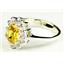 SR235, Golden Yellow CZ, 925 Sterling Silver Ring
