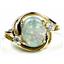 10K, 14K or 18K Gold Ladies Ring, Created White Opal, R021