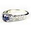925 Sterling Silver Engagement Ring, Created Blue Sapphire w/ Accents, SR254