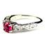 925 Sterling Silver Engagement Ring, Created Ruby w/ Accents, SR254