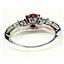 925 Sterling Silver Engagement Ring, Created Ruby w/ Accents, SR254