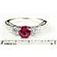 925 Sterling Silver Engagement Ring, Created Ruby w/ Accents, SR254