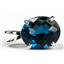 925 Sterling Silver Pendant, London Blue Topaz, SP040