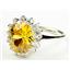 SR283, Golden Yellow CZ, 925S Sterling Silver Ring
