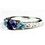 925 Sterling Silver Ring, Created Blue Sapphire, Swiss Blue Topaz Accents, SR254
