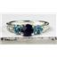 925 Sterling Silver Ring, Created Blue Sapphire, Swiss Blue Topaz Accents, SR254