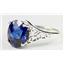 SR057, Created Blue Sapphire, 925 Sterling Silver Ring