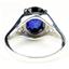 SR057, Created Blue Sapphire, 925 Sterling Silver Ring