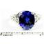 SR057, Created Blue Sapphire, 925 Sterling Silver Ring