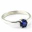 SR301, Created Blue Sapphire, 925 Sterling Silver Ring