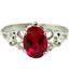 SR302, Created Ruby, 925 Sterling Silver Ring