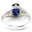 SR305, Created Blue Sapphire, 925 Sterling Silver Ring