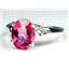 SR058, Created Pink Sapphire, 925 Sterling Silver Ring