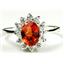 SR235, Created Padparadsha Sapphire, 925 Sterling Silver Ring