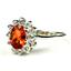 SR235, Created Padparadsha Sapphire, 925 Sterling Silver Ring