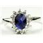 SR235, Created Blue Sapphire, 925 Sterling Silver Ring