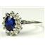 SR235, Created Blue Sapphire, 925 Sterling Silver Ring