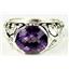 925 Sterling Silver Ladies East-West Ring, Amethyst, SR360