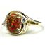 10K, 14K or 18K Gold Ladies Ring, Created Red/Brown, R021