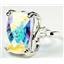 Sterling Silver Ladies Ring, 18x13mm Mercury Mist Topaz, SR039