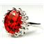 SR283, Created Padparadsha Sapphire, 925S Sterling Silver Ring