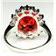 SR283, Created Padparadsha Sapphire, 925S Sterling Silver Ring