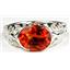 Created Padparadsha Sapphire 925 Sterling Silver Ring, SR360