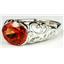 Created Padparadsha Sapphire 925 Sterling Silver Ring, SR360