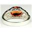 Created Padparadsha Sapphire 925 Sterling Silver Ring, SR360