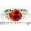 Created Padparadsha Sapphire 925 Sterling Silver Ring, SR360