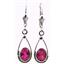 925 Sterling Silver Leverback Earrings, Created Pink Sapphire, SE008