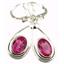 925 Sterling Silver Leverback Earrings, Created Pink Sapphire, SE008
